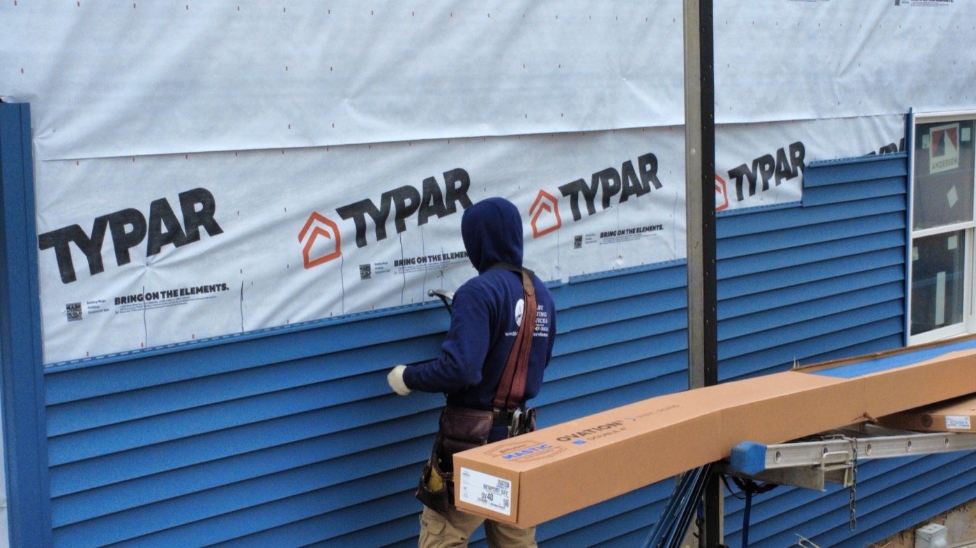 Fiber cement siding installation by Shelby Roofing Services Blue Bell PA