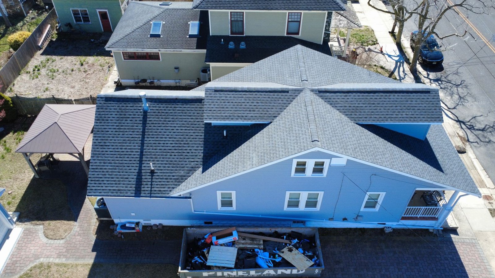 After — aerial view of completed Cape Cod — Shelby Roofing Services NJ