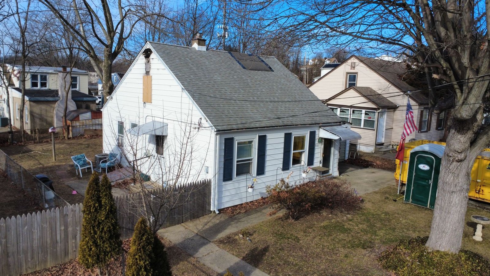 Before — aerial view of Cape Cod bungalow, NJ