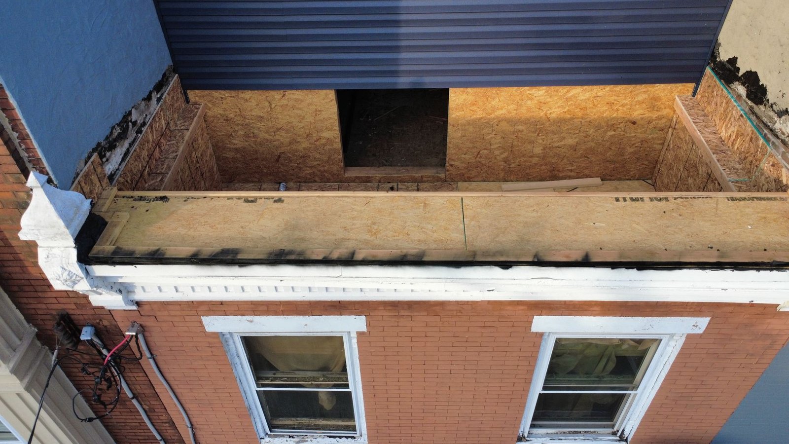 In-progress — commercial roof deck installation, NJ
