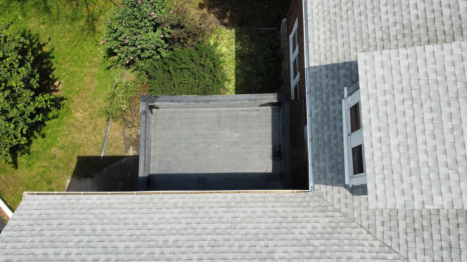New shingles and flat EPDM roof top-down — Shelby Roofing Services PA