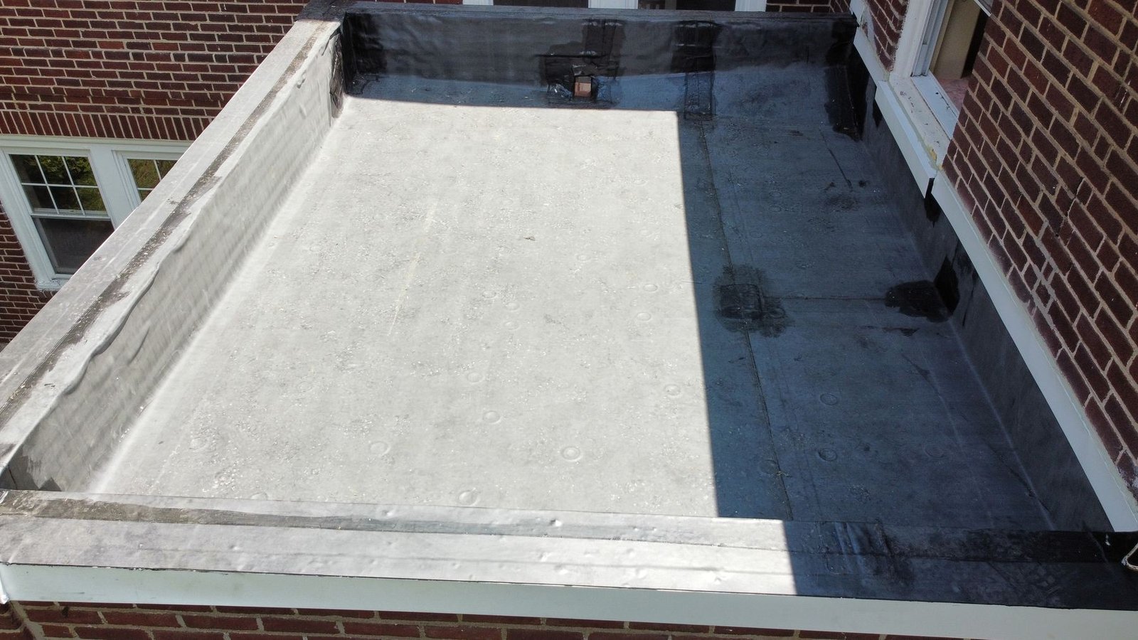 New EPDM flat roof surface detail — Shelby Roofing Services PA